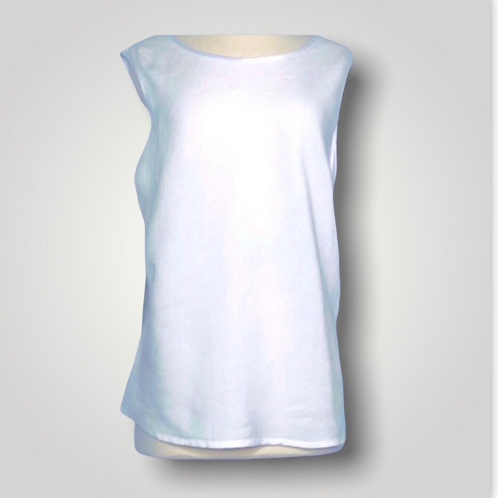 White Linen Tank Top by Nic and Zoe XL